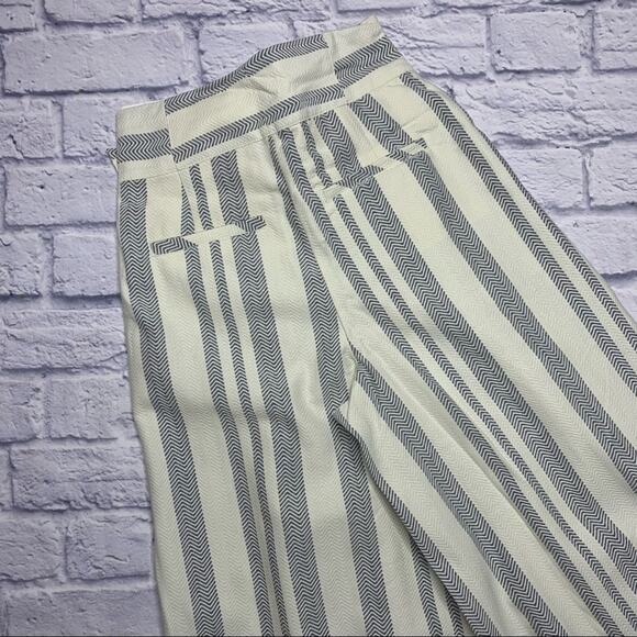 Free People High Tied Wide Leg Pants in Ivory Combo - Picture 8 of 9